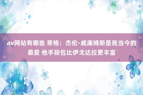 av网站有哪些 蒂格：杰伦-威廉姆斯是我当今的最爱 他手段包比伊戈达拉更丰富